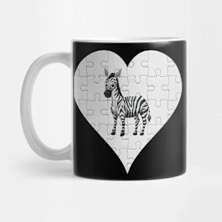 Jigsaw  Zebra Heart Design - Wild Animal Zebra Mug